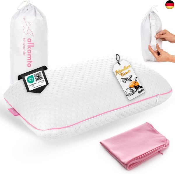 Alkamto Reisekissen ? Campingkissen ? Ergonomisches Memory-Schaum-Kissen Mit-image