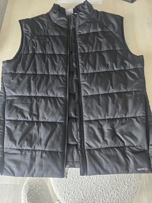 PUMA Black Quilted Full Zip Puffer Vest Stand-Up Collar Men's Size L Regular