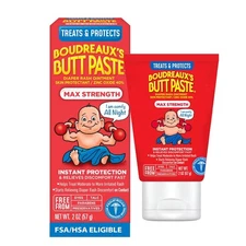 Boudreaux's Butt Paste Maximum Strength Diaper Rash Cream Ointment for Baby, 2oz