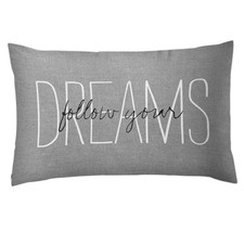 Gray Throw Pillow Cover Rustic Grey Follow Your Dreams Decorative Pillow Case