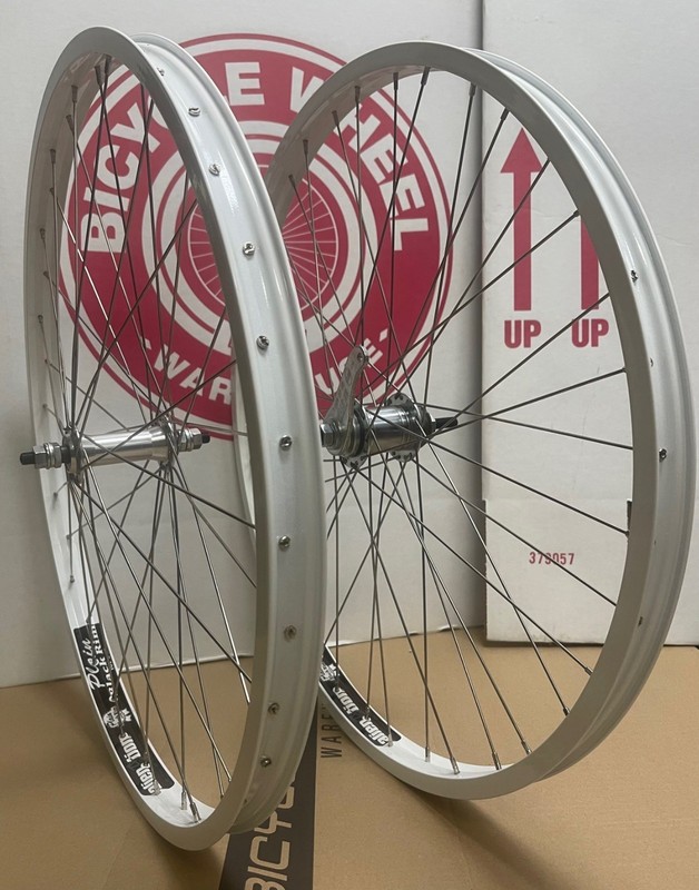 Beach Cruiser Bike Single Speed Coaster Brake Wheel Set 26" Alienation White+Sil