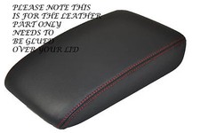 RED STITCH FITS VW GOLF MK5 MK6 ANTHRACITE DARK GREY LEATHER ARMREST COVER