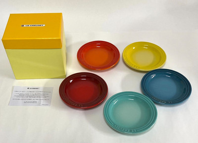 Le Creuset Mini Rund Teller kleine Schale Rainbow 12cm 5-teiliges Set