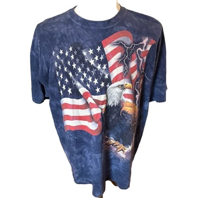 Camiseta The Mountain Eagle American Flag Lightning Talla 2XL Azul Tie Dye - Imagen 1 de 4