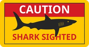 Shark Attack Funny Sign Notice Warning Self Adhesive Vinyl Sticker