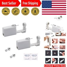 Convenient 2pcs Disposable Ear Piercing Tool Kit - Painless with Built-in Studs