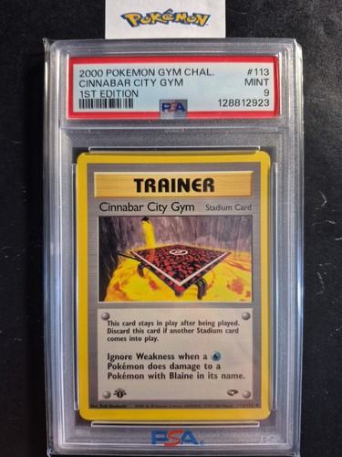 Cinnabar City Gym (1st Edition) graded PSA 9 for sale on eBay