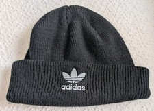 adidas Originals Trefoil Black Knit Beanie Unisex Adults OSFM