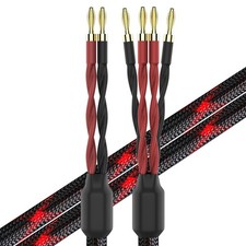 k4B-2B Bi-Wire Speaker Cable (2 Banana Plugs - 4 Banana Plugs), 1pair Set (To...