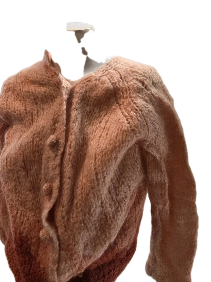 Suéter para mujer Joyce Sportswear 38 vintage rosa mohair tejido cárdigan Foto 2 de 4