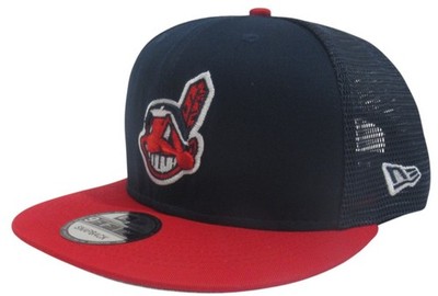 Cleveland Indians New Era Classic Trucker 950 9FIFTY Adult Snapback Hat Navy/Red