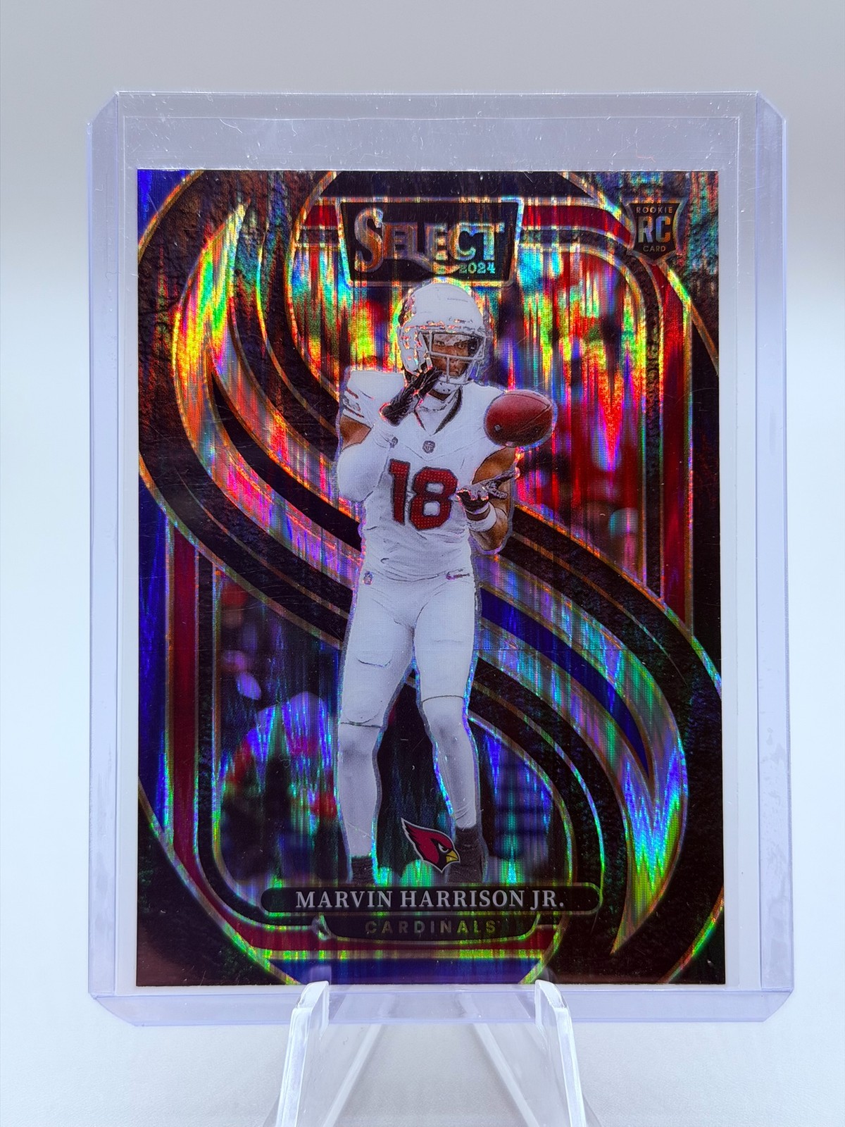 2024 Panini Select #115 Marvin Harrison Jr. Black & Blue Prizm Shock