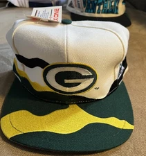 Vintage 90s Apex One Proline Wave Green Bay Packers Snapback Hat Cap NFL Rare