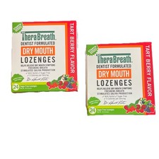  2 TheraBreath Dry Mouth Lozenges Tart Berry Flavored sugar free 24 Lozenges Eac