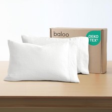 100 French Linen Pillowcases   Set of 2 White - 20"x30" - Standard Size  