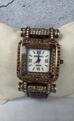 Heidi Daus Vintage Leather Band Watch Signed