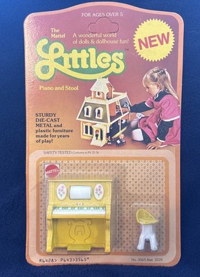 1980 Mattel #3565 3228 The Littles Piano and Stool MOC NRFB Kiddle Size RARE HTF