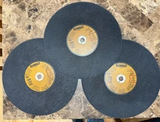 Lot of 3 DeWalt Portable Saw Cut Off Wheels Metal 14" x 1/8" x 20mm DWA8031