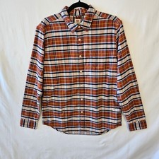 Levi's Plaid Flannel Button Up Long Sleeve Shirt Orange Medium