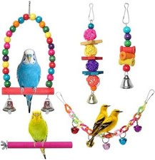 Bird Perch Bird Toys Parakeet Toys,Bird Cage Accessories Wooden Chew Toys Perch