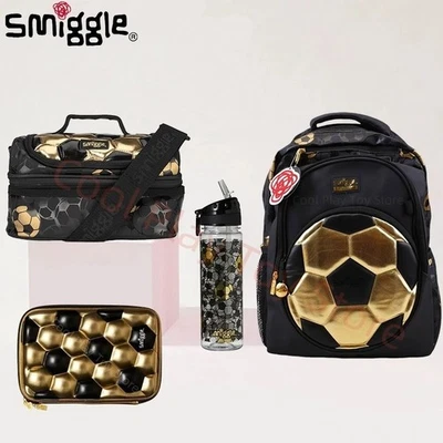 BRANDED Smiggle Backpack Score Football Classic Black Gold School Bag Boys UK