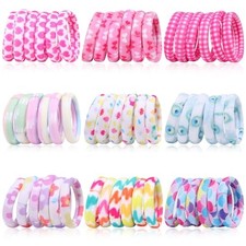 54Pcs Hair Ties for Girls and Women, Nylon No Damage Elastics Multi-colored A