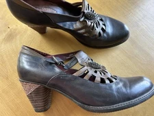 L’Artiste Size 41 Spring Step Leather Mary Jane Leather Heels Round Toe H62*