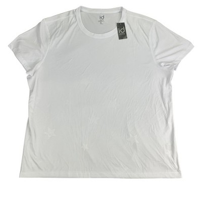 Ideology Mens Embossed Star RapiDry Performance Short Sleeve T-Shirt White 2XL