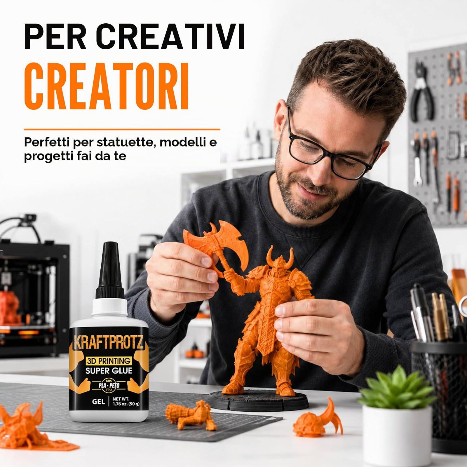 Colla Stampa 3D Gel 50 g Filamento PLA ABS PETG TPU ASA Modellismo Gel foto 5