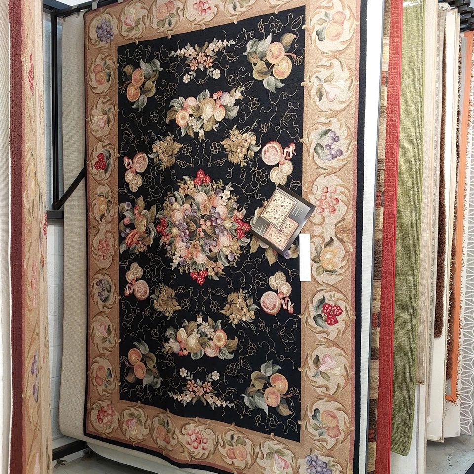 Alfombra de Lana Nourison Colección Bijoux 5.6"x8.6" B 107 Negra Nueva Foto 3 de 4