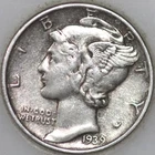 * 1939-P Mercury Dime 90% Silver, Popular Collector Coin As Shown