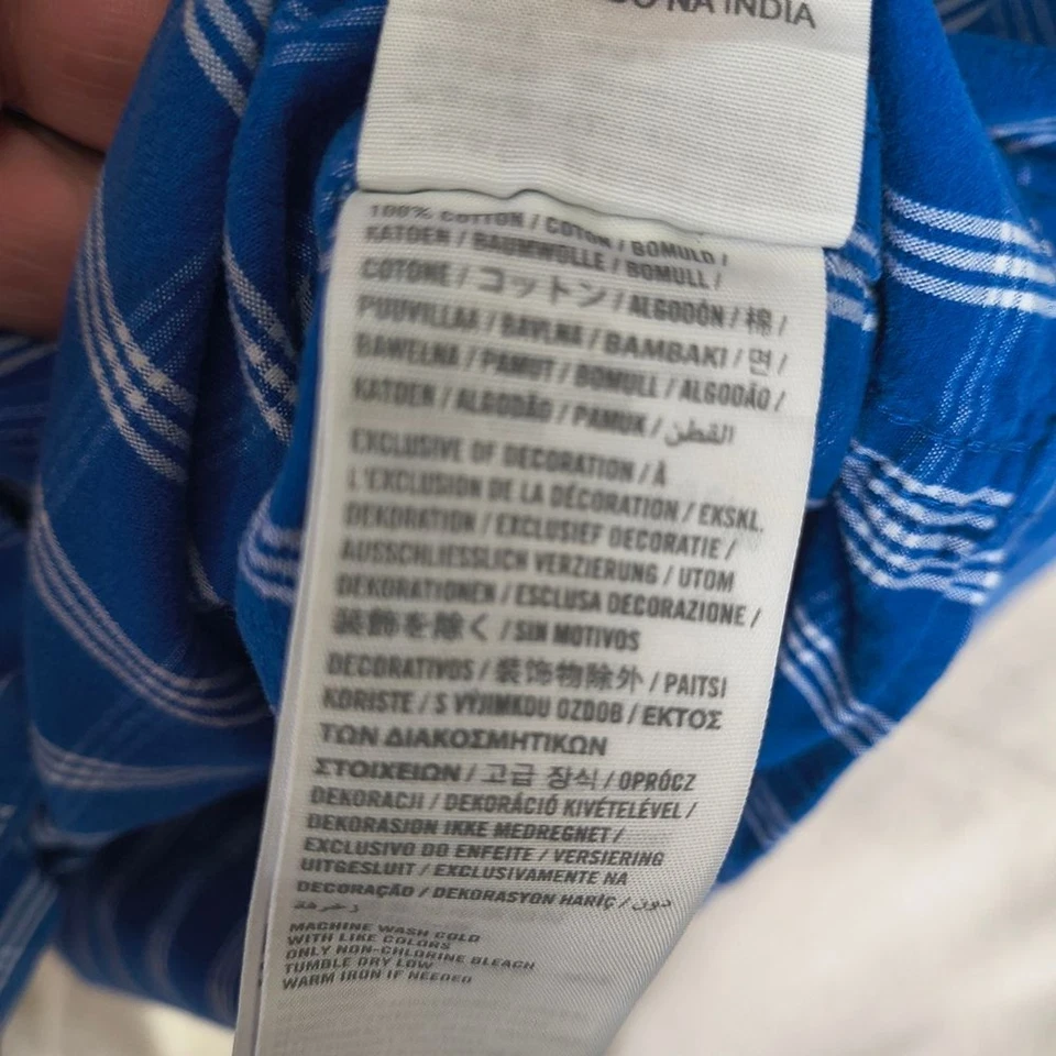 Camisa Hollister para niños pequeña azul a cuadros manga larga con botones de perlas a presión Foto 4 de 4