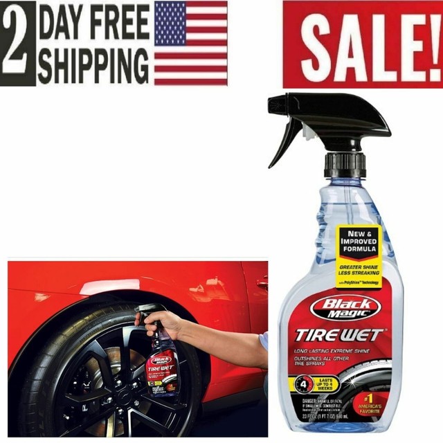 23 Oz Black Magic BM23 LongLasting Tire Wet Shine Cleaner Spray For