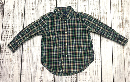 Polo Ralph Lauren Bebé Talla 24M 2 Cuadros Manga Larga Camisa Abotonada Navidad - Imagen 1 de 6