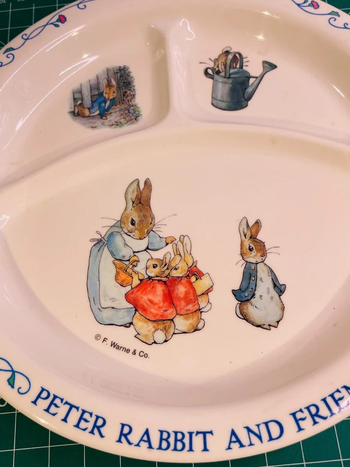 Vintage Peter Rabbit and Friends Kleinkind Kind Melamin geteilt Teller von EDEN - Bild 3 von 4