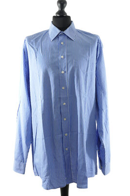 Gino Lombardi Businesshemd Hemd 2XL KW45 blau weiß gestreift Langarm ÄL:72cm