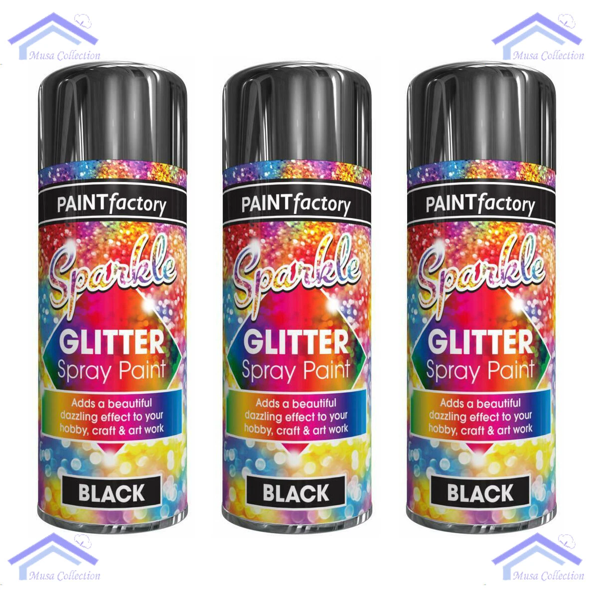 Black glitter spray sale paint