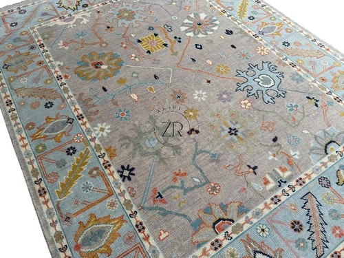 Alfombra turca Oushak color mudo en 8x10 9x12 10x14 alfombra moderna Oushak para el hogar. - Imagen 7 de 11