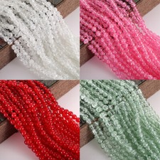 US 100 Pcs Crackle Glass Loose Bead Jewelry Making Crafts Bracelet Necklace