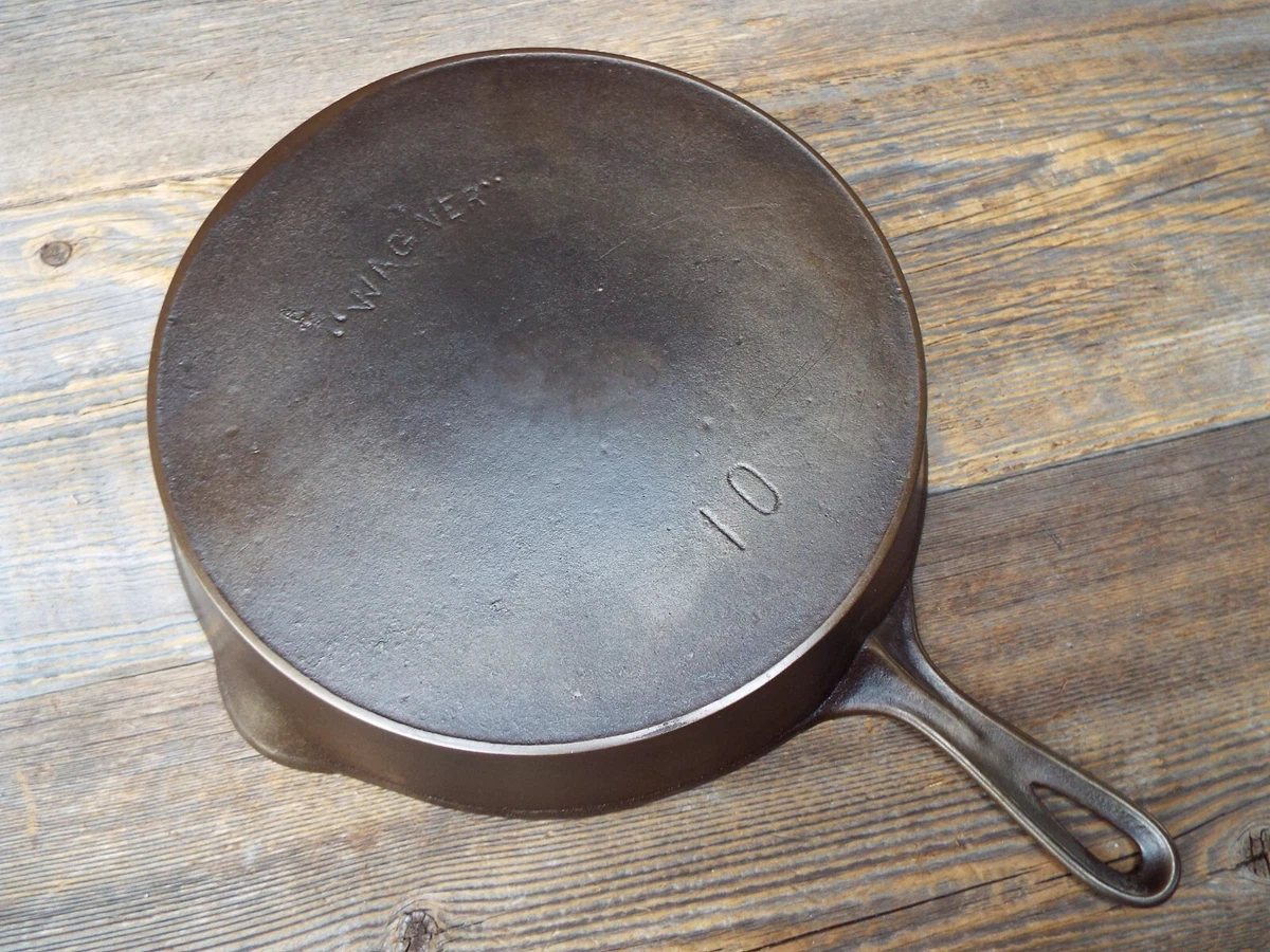 Early Arc Wagner Cast Iron Skillet #10, 11-3/4, restored