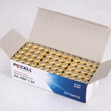 60pcs/Box AA Heavy Duty Double A PC1500 Batteries R6P E91 1.5V AA Zinc-Carbon US