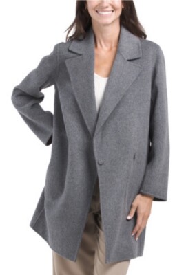 Theory L Large Boy Coat Dark Grey Melange Winsome 2 Overcoat for