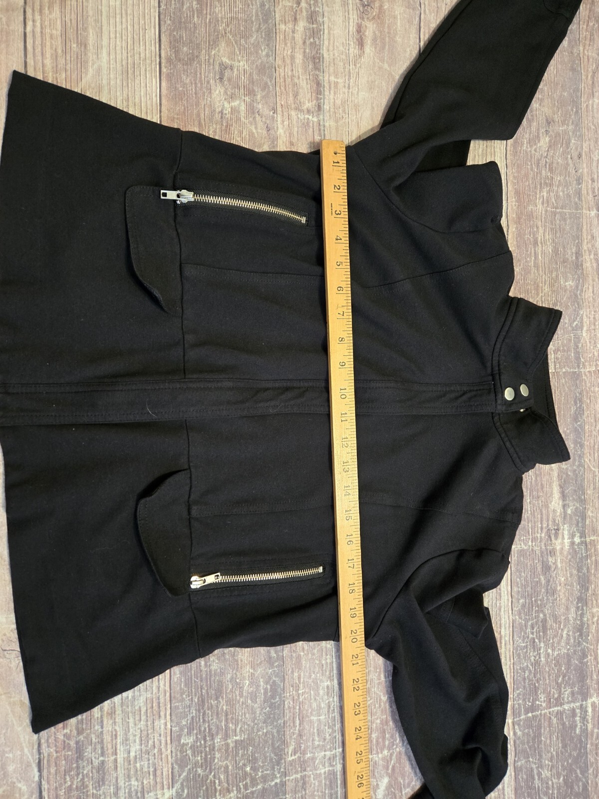 Chicos Sz 2 (LARGE) Black Basic Classic Jacket Zi… - image 6