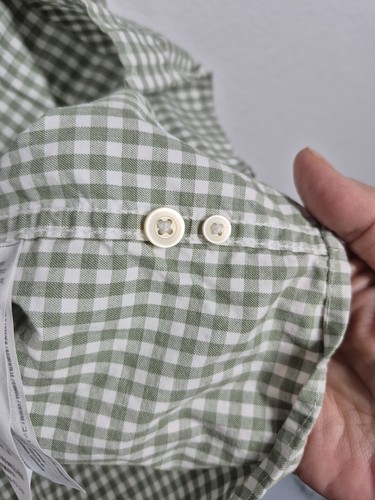 Abercrombie & Fitch Shirt Mens XL Green Gingham Check Muscle Button Down - Picture 6 of 7