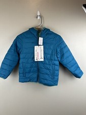 Lands End Thermoplume Fleece Jacket Child Turquoise Blue Green Size Medium 8-10