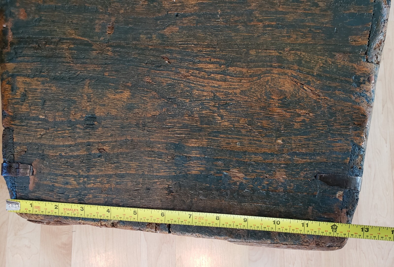 ANTIQUE ORIGINAL GREEN BLUE PAINTED PRIMITIVE FIRKIN SUGAR BEAN RICE BUCKET