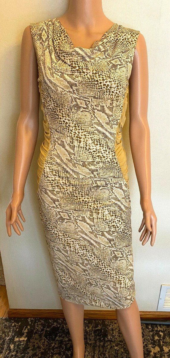 Escada Snake Print Sleeveless Lined Cowl Neck Dress Sz 34 | eBay