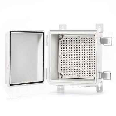 Hinged Cover Stainless Steel Latch 150x150x90mm Junction Box with Mounting Pl...