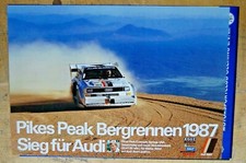 Plakat Pikes Peak Bergrennen 1987 Sieg für Audi Original DIN A1 Top!