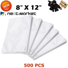 500 PCS 8x12 Quart Vacuum Seal Bags Embossed Commercial Grade Food Saver Sealer
